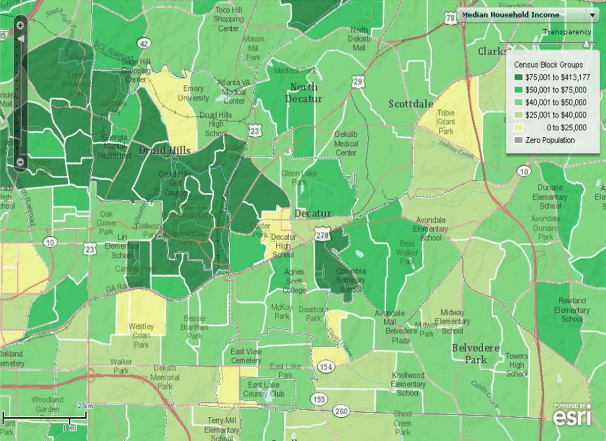 جمعیتی نقشه آتلانتا