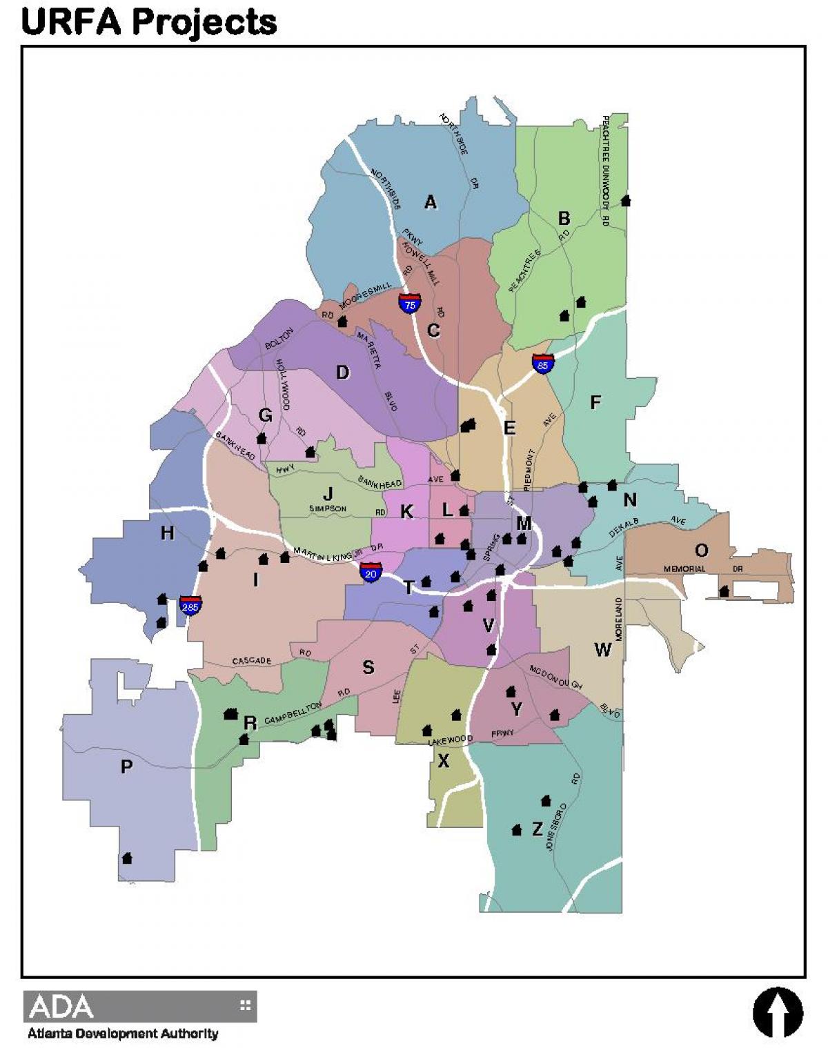 نقشه از نقشه منطقه آتلانتا