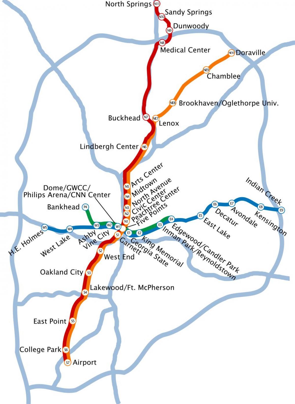 نقشه مترو آتلانتا