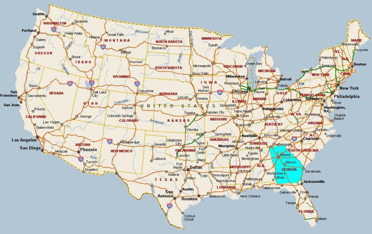 نقشه گرجستان, ایالات متحده آمریکا