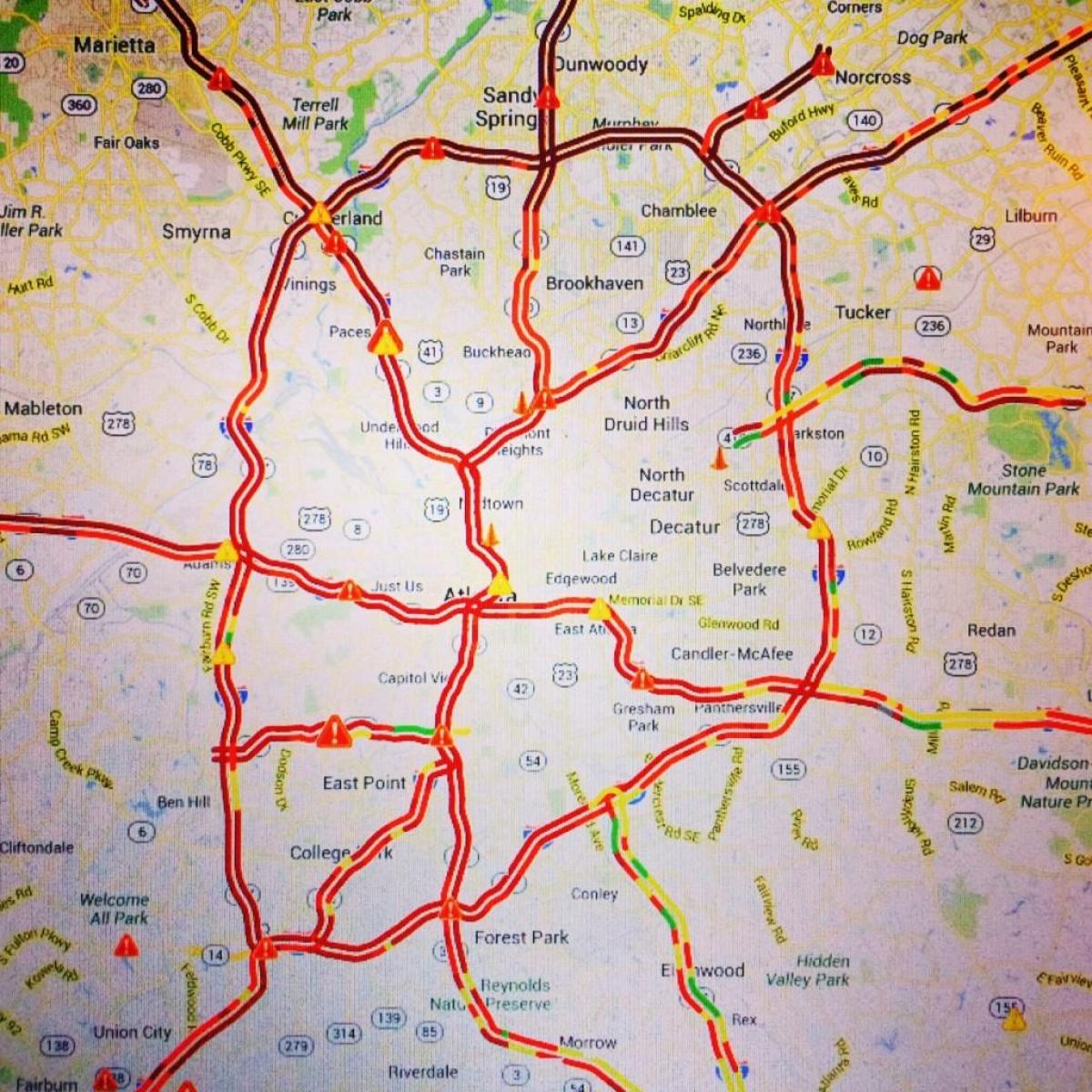 نقشه از آتلانتا ترافیک