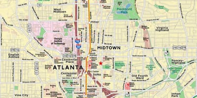 نقشه midtown آتلانتا